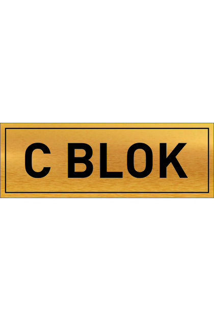 C Block Written Gold Metal Sheet 20 X 7 cm