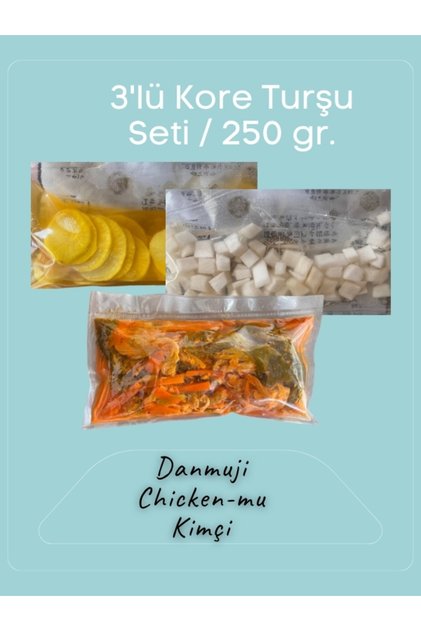 250 gr. 3’lü Kore Turşu Seti / Kimçi - Danmuji - Chicken Mu