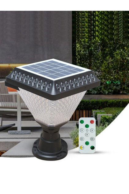Hl-5180 50w Kumandalı Solar Set Üstü Bahçe Armatürü Ip65 Beyaz Günışığı 4000k Rgb Renk