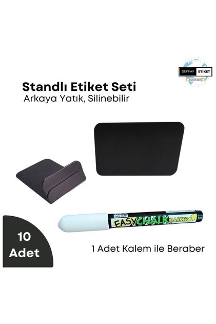 10 Pieces Decorative Label Set Showcase Label Price Label Black Erasable Label & White Pen Set