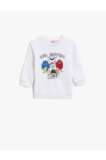Koton Erkek Çocuk Beyaz/000 Sweatshirt - 1