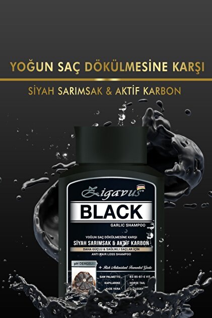 Zigavus Black - Siyah (Kara) Sarımsaklı - Aktif Karbonlu Şampuan