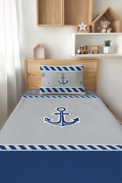 Sailor Patterned Single Child Pique Set Tlap-088