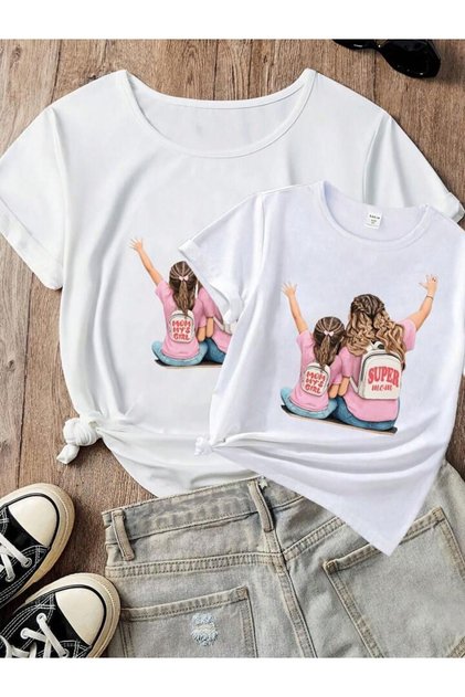 T-Shirt Mother and Daughter (Single Product, Add 2 Pieces to the Cart to Make a Combination