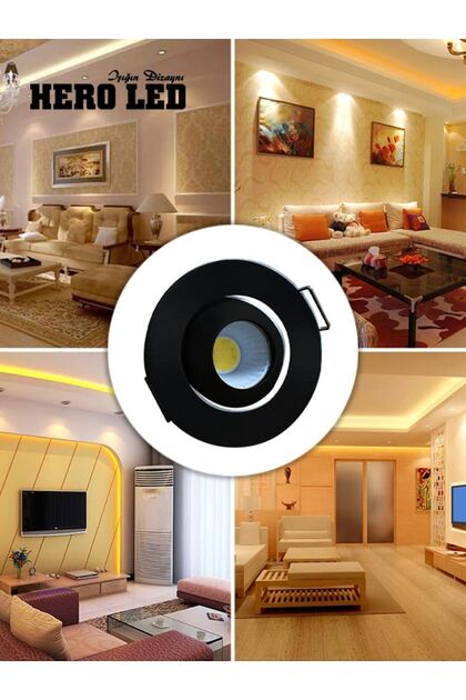 Hl-6301sg 3 Watt Mandagözü Mini Spot Power Ledli Hareketli Led Spot Lamba Siyah Kasa - Günışığı