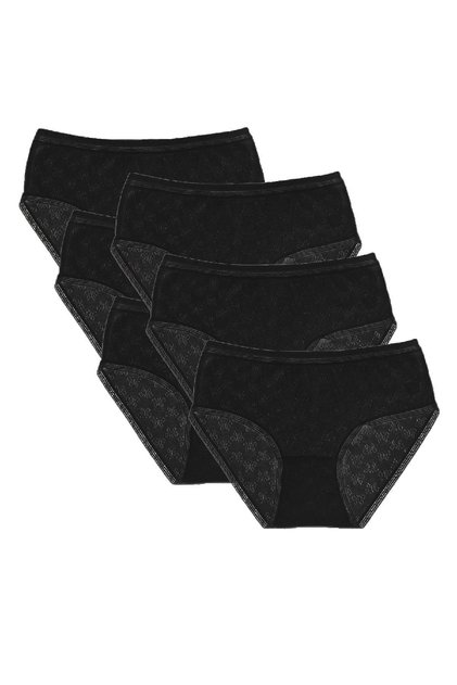 Women's Cotton Transfer Ribana Bato High Waist Lace Slip Panties 6 Pcs - 3003