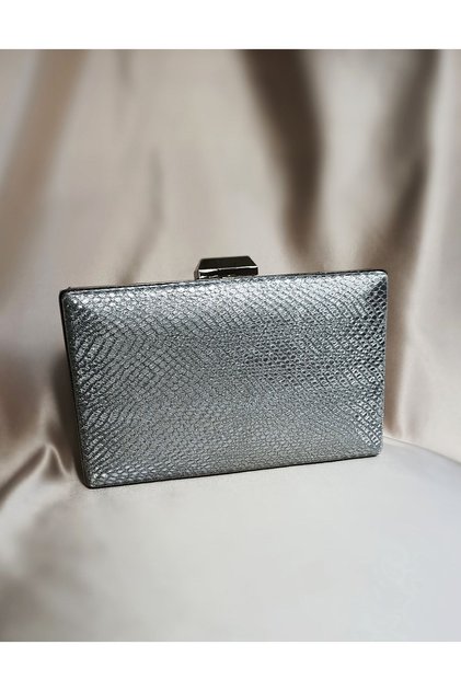Smoke Colored Women's Evening Dress Invitation Portfolio Bag - Patterned Box