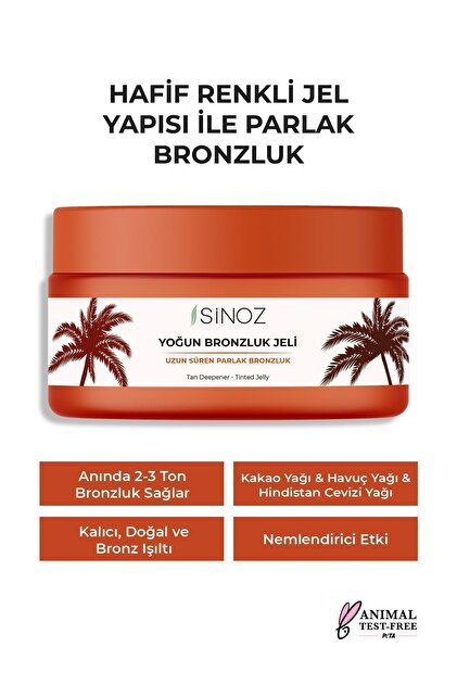 Sinoz Yoğun Bronzlaştırıcı Jel 200 ml Hindistan Cevizi Kakao Havuç