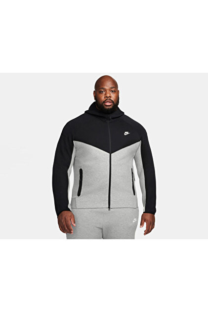 Nike Erkek Günlük Ceket M Nk Tch Flc Fz Wr Hoodie FB7921-064 Gri