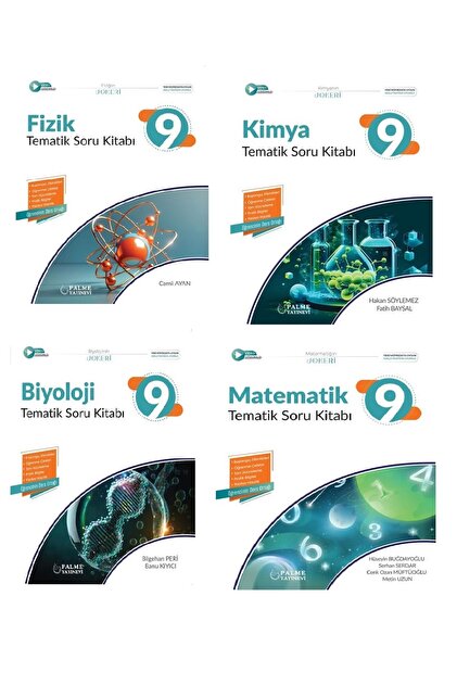 Palme Yayınevi 9.SINIF (4 KİTAP) FİZİK KİMYA BİYOLOJİ MATEMATİK