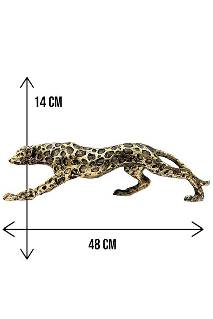 Dekoratif Polyester Leopar Biblo Büyük Boy Gold Eskitme