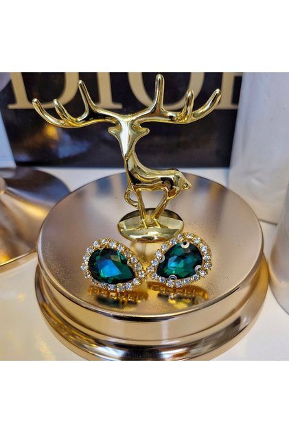 DAMLA MODEL ZÜMRÜT ZİRKON TAŞLI PIRLANTA ELMAS GELİN,DÜĞÜN ,NİŞAN ,KINA,ABİYE,BALO KÜPE,YENİYIL