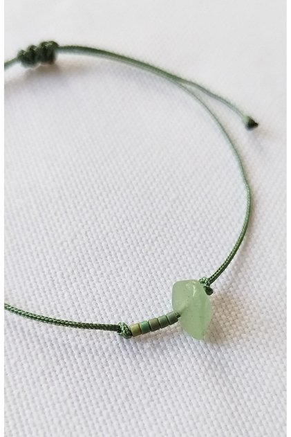 Aventurine Natural Stone String Minimal Wishing Bracelet