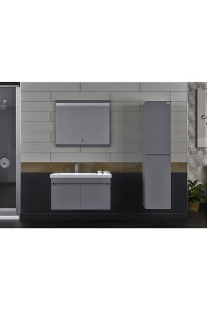 Summer 85cm Mat Antrasit Banyo Dolabı