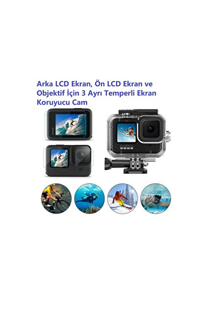 gopro hero 9 付属品多数 Trendfone Gopro Hero 9-10-11-12 Black Uyumlu Aksesuar Seti-Su