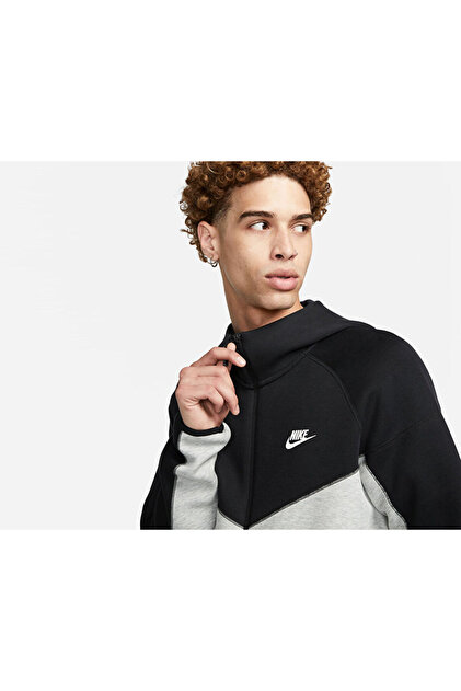 Nike Erkek Günlük Ceket M Nk Tch Flc Fz Wr Hoodie FB7921-064 Gri
