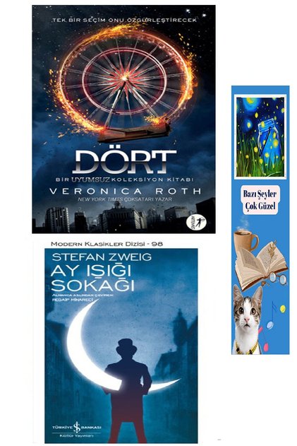 Dört - Bir Uyumsuz Kitabı Veronica Roth + Ay Işığı Sokağı (Koleksiyon Kitap) + Lisanslı Ayraç