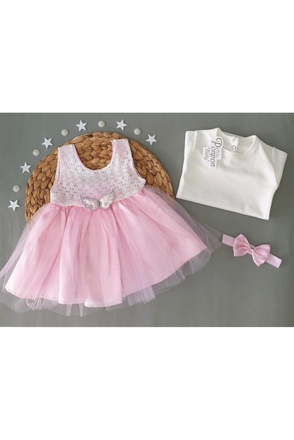 Baby Girl White Dress 3 Pieces 3 Month Mevlüt Dress