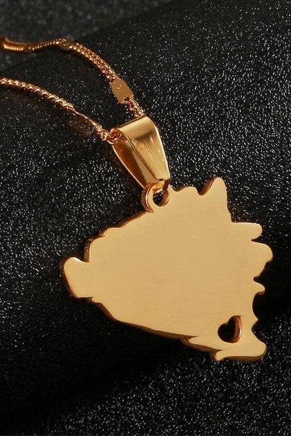 Bosna Hersek Bayrağı Altın Kaplama Gümüş Kolye