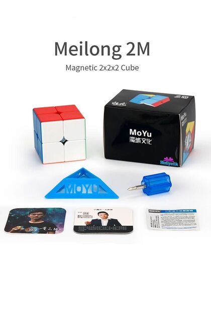 Moyu Speed 2m 2x2 Mıknatıslı Manyetik Zeka Küpü Akıl Küpü Rübik Küp Stickerless
