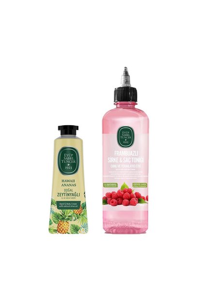 Raspberry Vinegar & Hair Tonic 500 ml and Hand and Body Cream Hawaiian Pineapple 50 ml