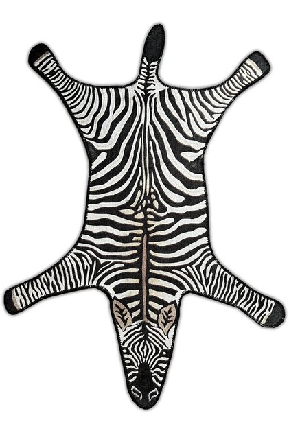 Mira 924 Zebra Figured Black and White Woven Base Carpet