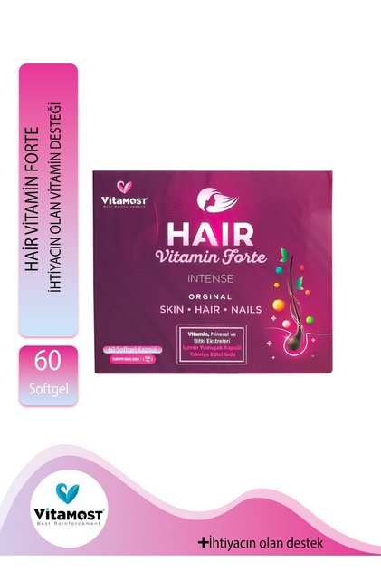 Hair Vitamin Forte Biotin Keratin At Kuyruğu Selenyum Çinko Saç Vitamini 60 Softgel
