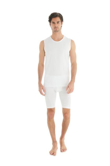 Tender Cotton Zero Neck Zero Sleeve White Undershirt C4T3N2O9