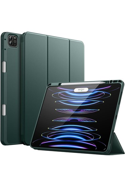 Ipad Pro 12.9 Inç 5. Ve 6. Nesil 2021 / 2022 Uyumlu Kalem Bölmeli Uyku Modlu Standlı Silikon Kılıf