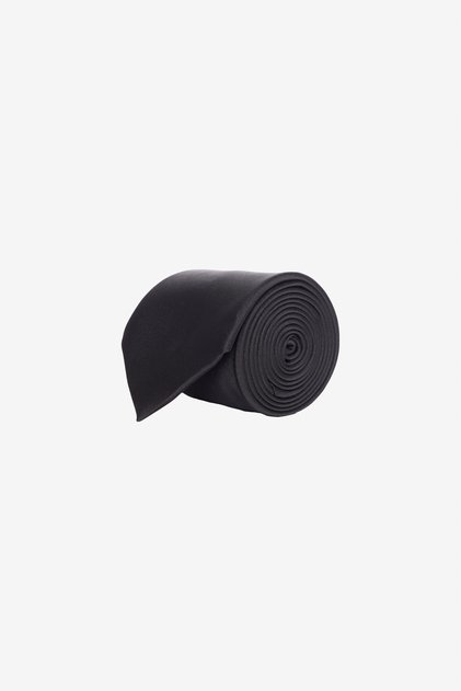 Men's Black Patternless Tie