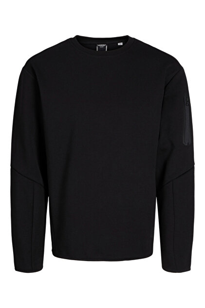 Jack & Jones Bisiklet Yaka Siyah Erkek Sweatshırt 12279677_JJGRADY