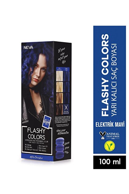 Neva Flashy Colors ELEKTRİK MAVİ Direkt Uygulanan Yarı Kalıcı Saç