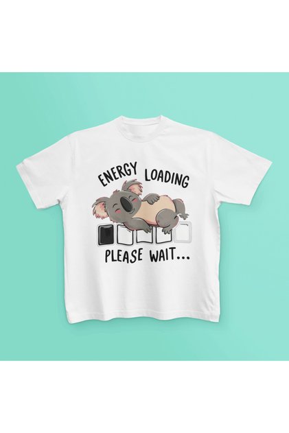 Sleepy Koala Printed Circular Neck Cotton Short Sleeve Tshirt