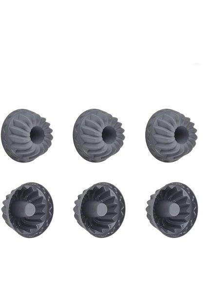 Bybirgül Anthracite 18 Pcs Silicone Mini Cake Mold, Muffin Mold 18 Pieces,