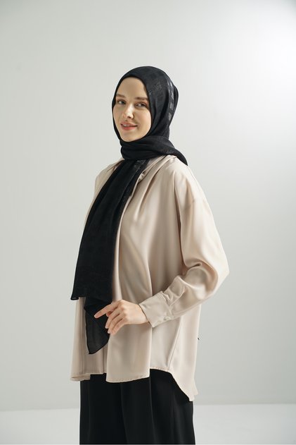 شال بنمط السلسلة من سلسلة برينسيس - أسود