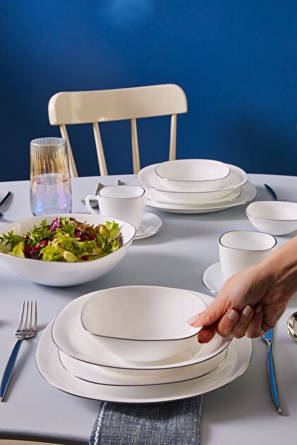 Karaca Rain 41 Parça 6 Kişilik Yemek Takımı Platin - Fiyatı, Yorumları
