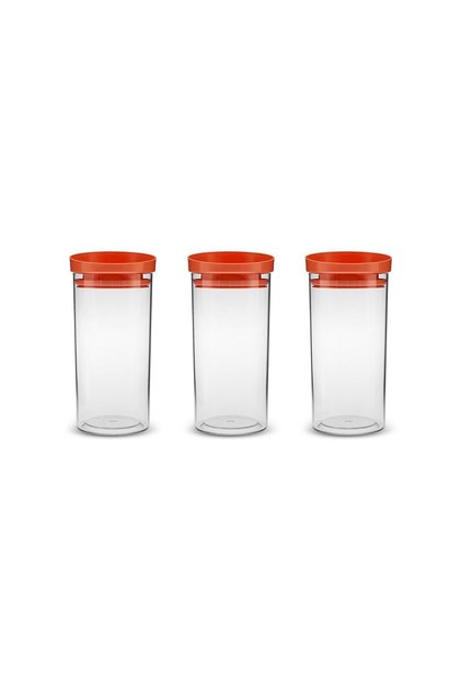 Ivory 3-Piece Large Silicone Jar with Lid/Storage Container Red
