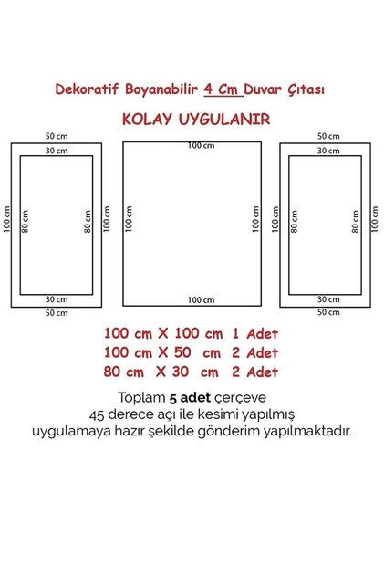 Dekoratif Boyanabilir 4 Cm Duvar Çıtası