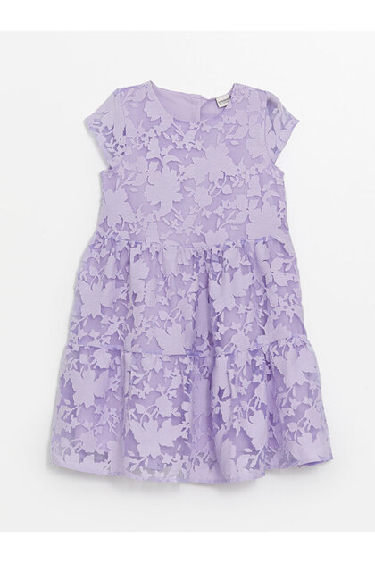 Crew Neck Floral Girl's Dress (S4)