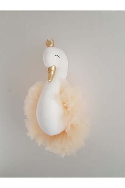 Kuğu Büst Duvar Dekoru 50cm /somon/bebek ve çocuk odası duvar dekoru