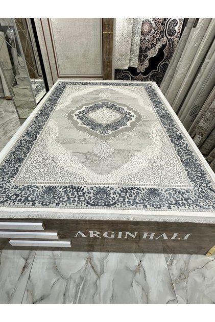Akrilik Lacivert Gri Halı Ömürlük Kalite ARGIN HALI