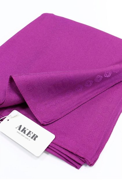 Simli Monogram Eşarp - Düz Renk - 1040200-395 - Bordo