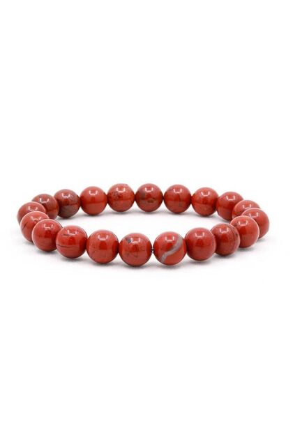 Unisex Red Jasper Natural Stone Bracelet