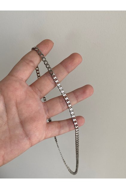 سلسلة قلادة كلاسيكية من الفولاذ الفضي من إيزا - لا تفقد لونها-