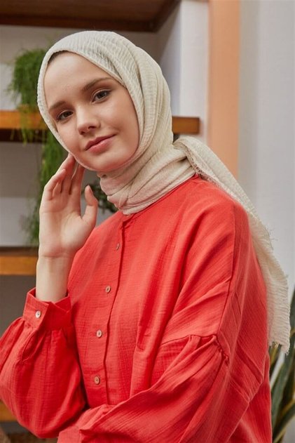 Bürümcük Red Stone Color (Lightweight Structure That Does Not Need Ironing, Air-Permeable Special Texture, Large Size, Thin and Delicate)