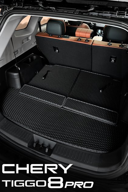 Chery Tiggo 8 Pro Excellent ve Luxury Uyumlu Hücreli Eva Oto Bagaj Havuzu ve Koltuk Arkalığı - Siyah