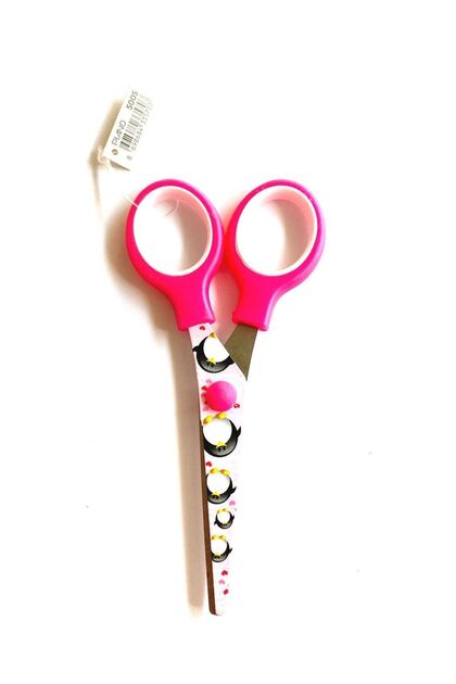 Pembe Piano Desenli Okul Makası 13cm