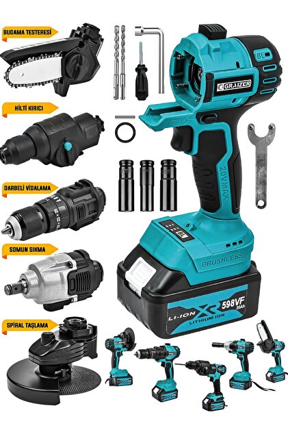 Graizer Alman 598 Vf 20 Ah 5'li Set Taşlama Somun Sıkma Hilti Dal