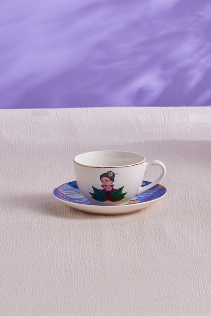 Frida Çay Fincanı Ve Tabağı Mavi Tek Kişilik 220 ml