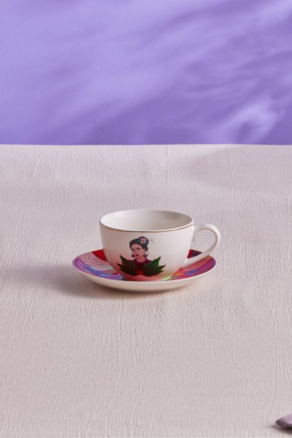 Frida Çay Fincanı Ve Tabağı Kırmızı Tek Kişilik 220 ml
